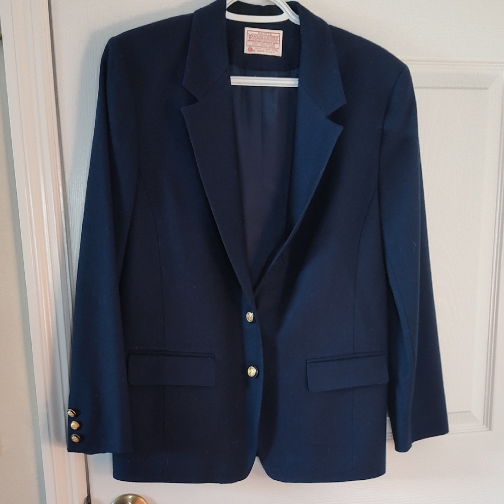 Pendleton Dark Blue Blazer With Gold Buttons - image 1